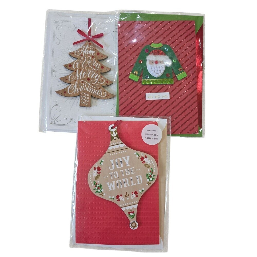 Hallmark Greeting Cards With Ornaments Lot